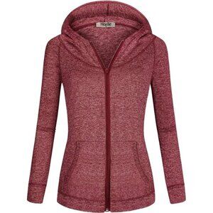 Women's Full-Zip Fleece-Lined Hoodie – Sports Sweatshirt with Handy Pockets